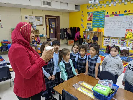 Pre-kindergarten class works on two very fun science activities